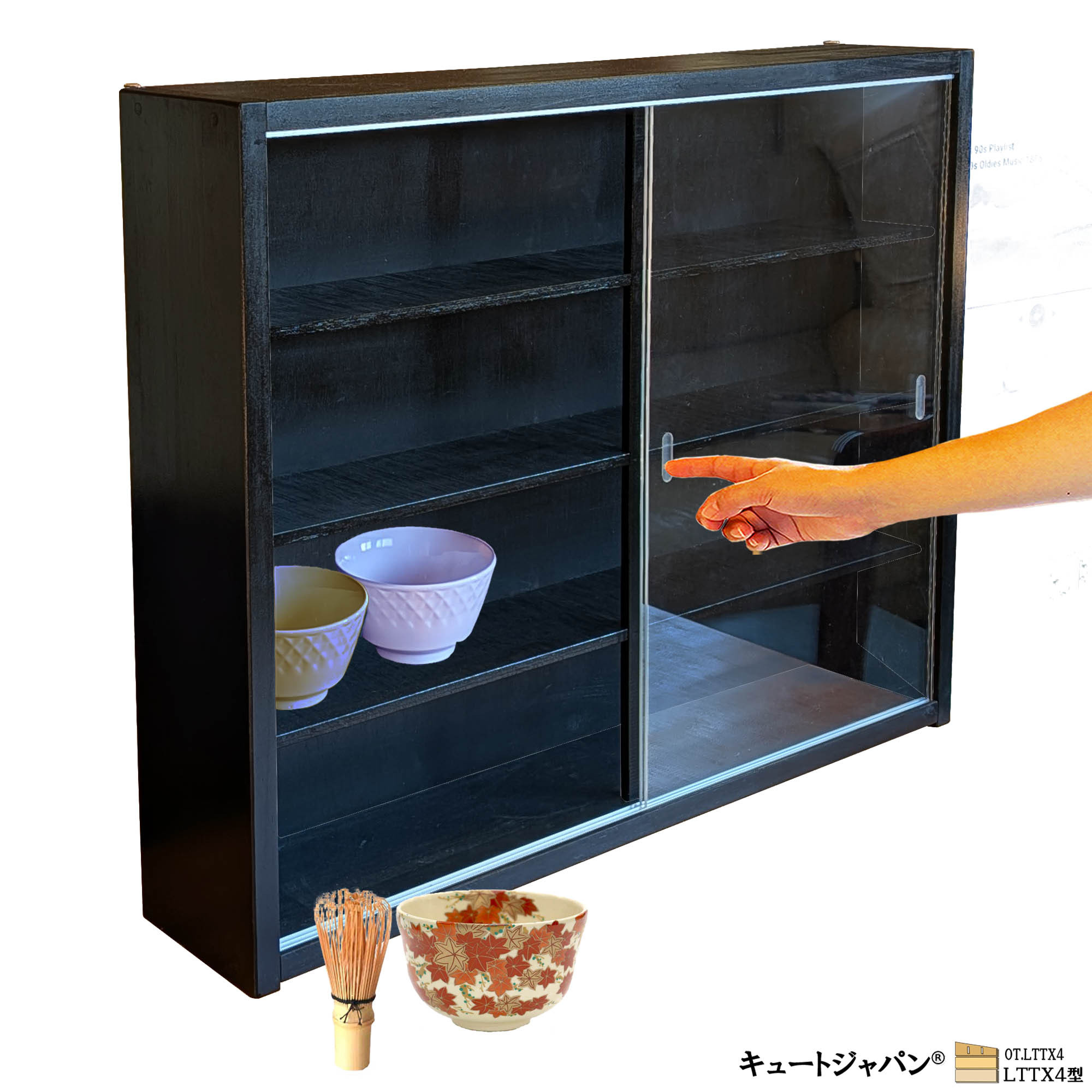 茶道茶碗 抹茶碗 茶道具 茶器 陶磁器 お茶碗 和食器 コレクションケース Ｌサイズ アクリル障子付 日本製