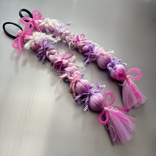 受注制作】染めずに派手髪楽しみたいキッズ向けヘアゴムエクステ♡ゆめ