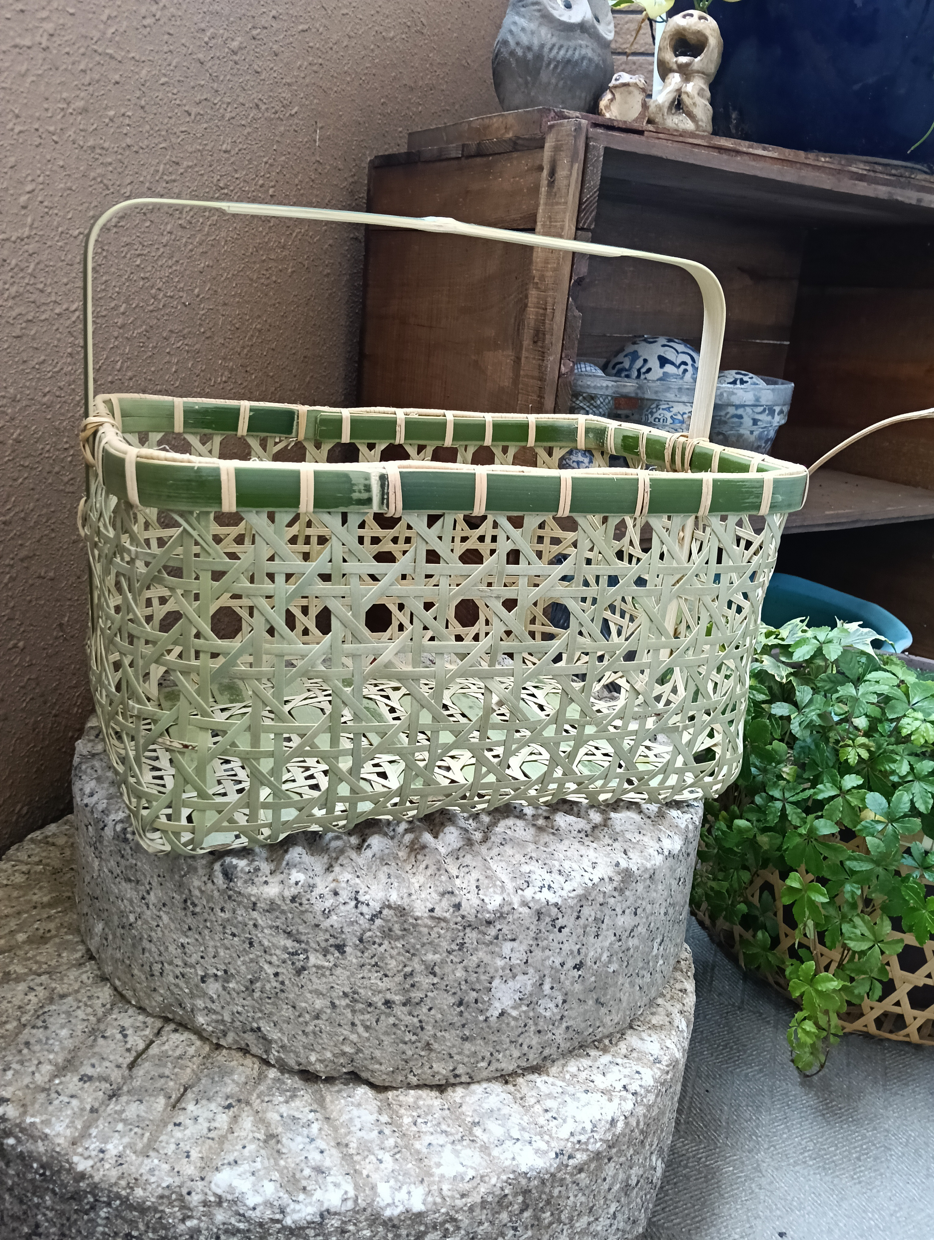 竹かご　八つ目編みかご