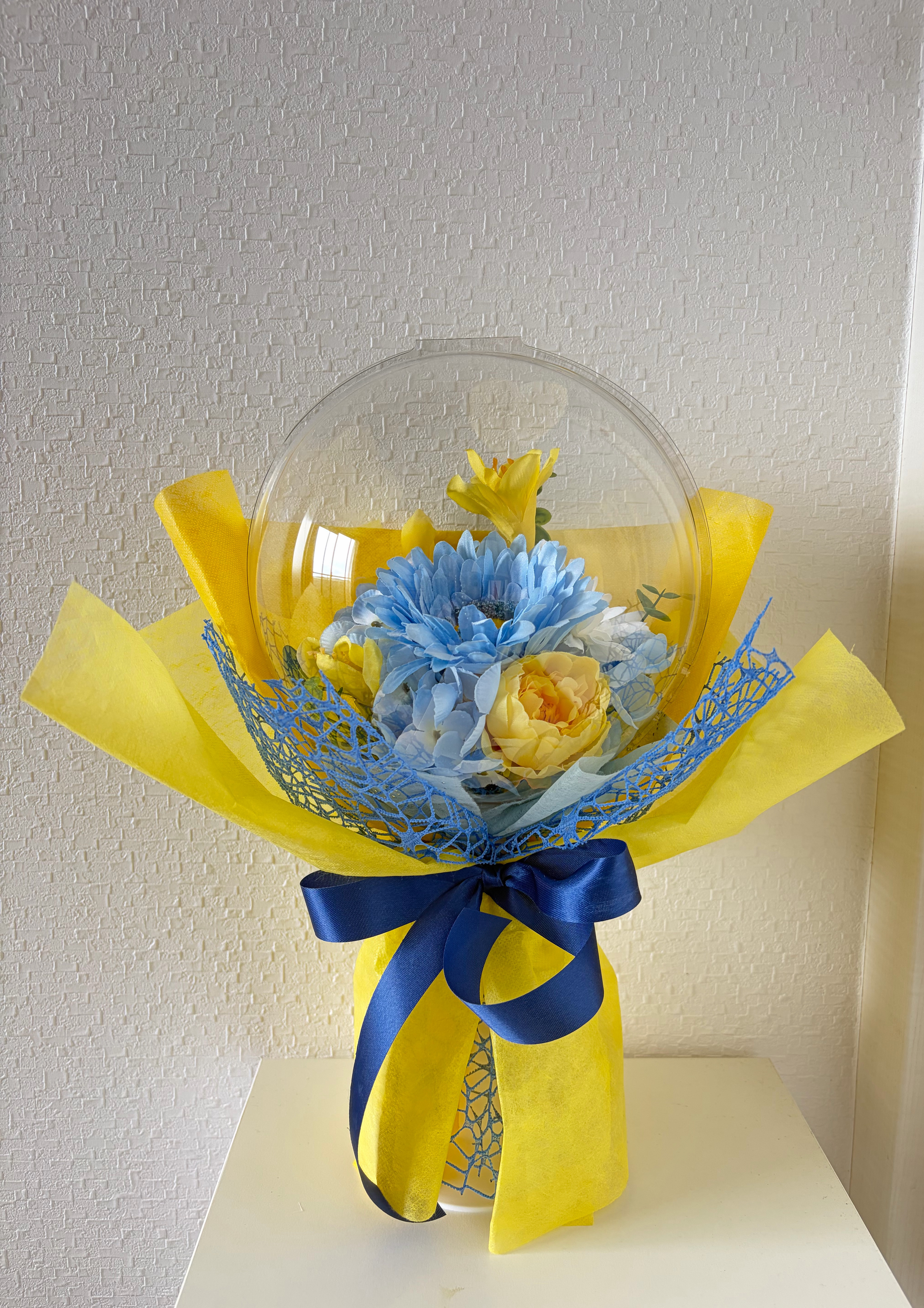 韓国バルーンフラワーブーケブルー♡卒業祝い