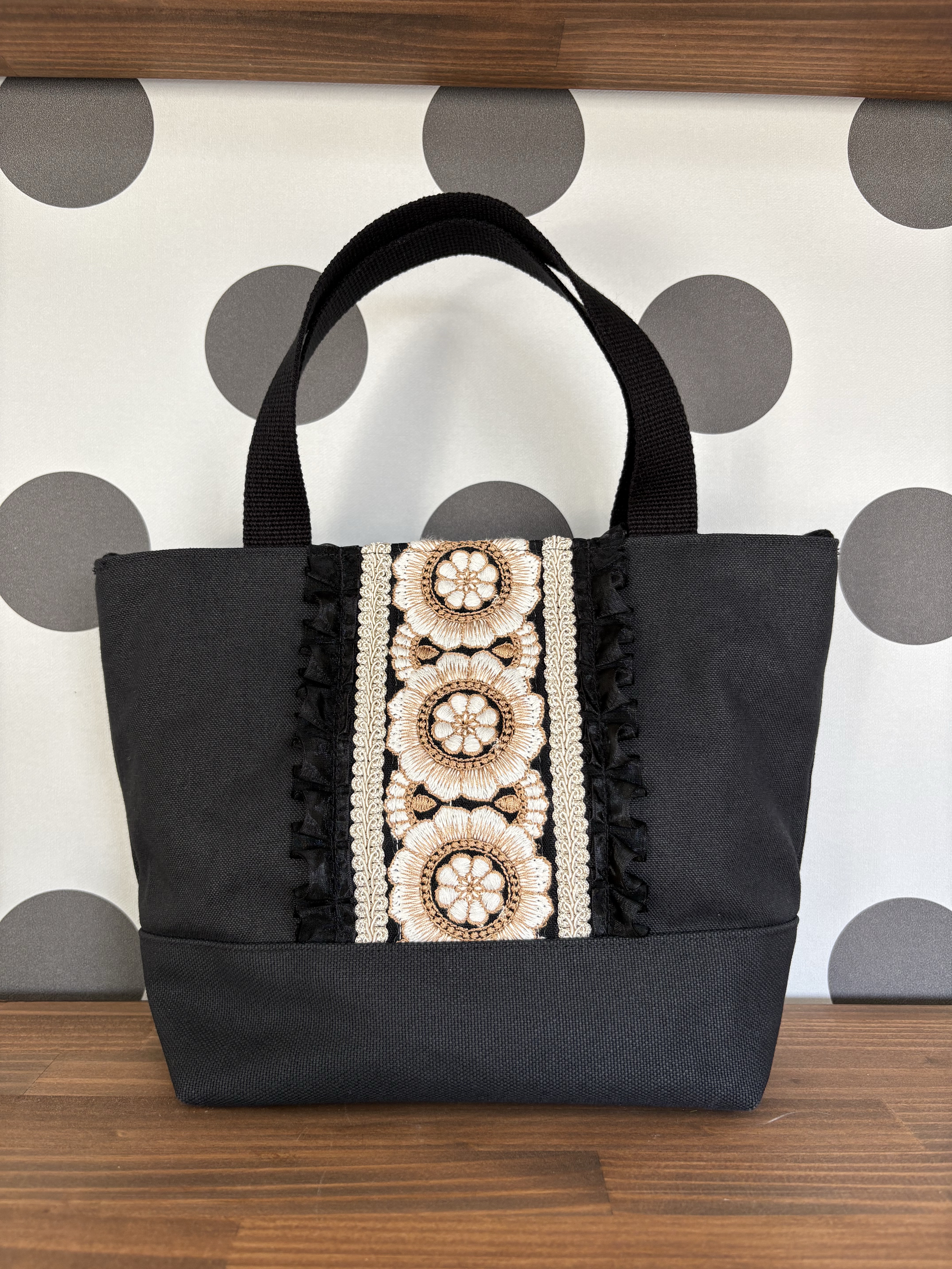 インド刺繍リボン　トートバッグ（2wayショルダー）