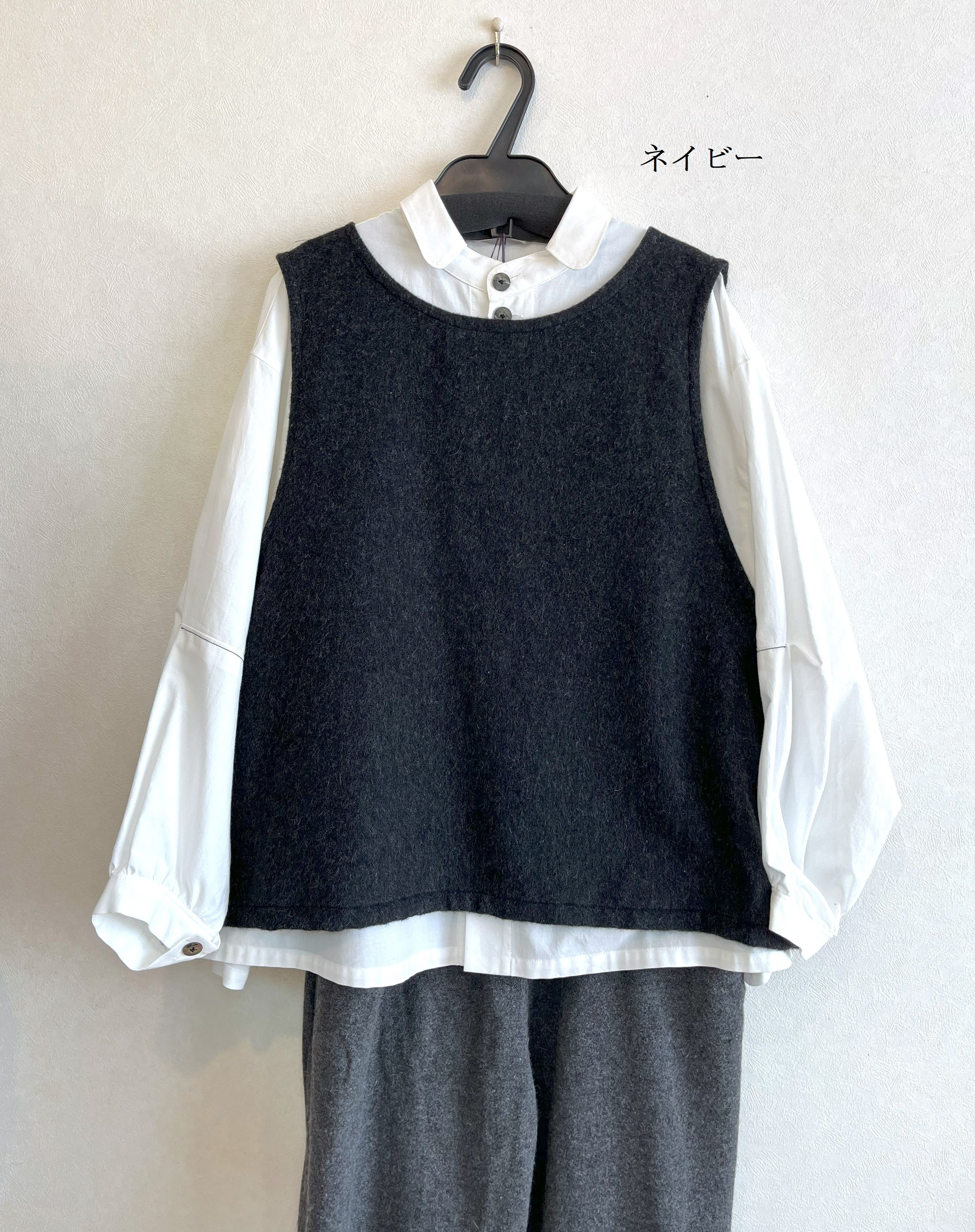 バッグスリットベスト（ウール混）