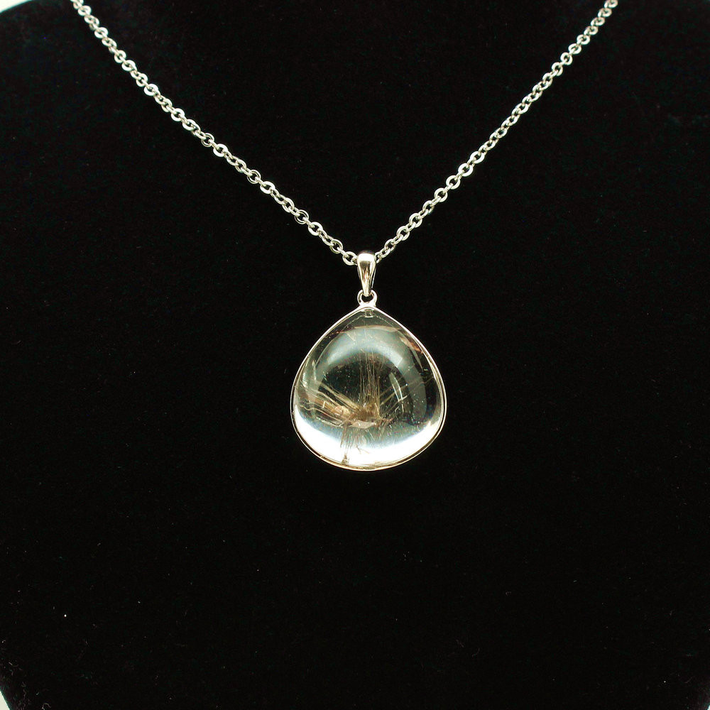 水晶の中に風景が広がるよう ブルッカイト プラチナルチルクォーツ ネックレス チェーン付 GHRPNT14 京海堂
