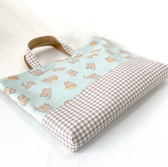 レッスンバッグ　通園バッグ　図書バッグ　ねこの日常　マンチキン　男の子　女の子　マチあり 4枚目の画像