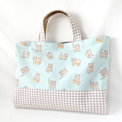 レッスンバッグ　通園バッグ　図書バッグ　ねこの日常　マンチキン　男の子　女の子　マチあり 5枚目の画像