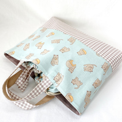 レッスンバッグ　通園バッグ　図書バッグ　ねこの日常　マンチキン　男の子　女の子　マチあり 1枚目の画像