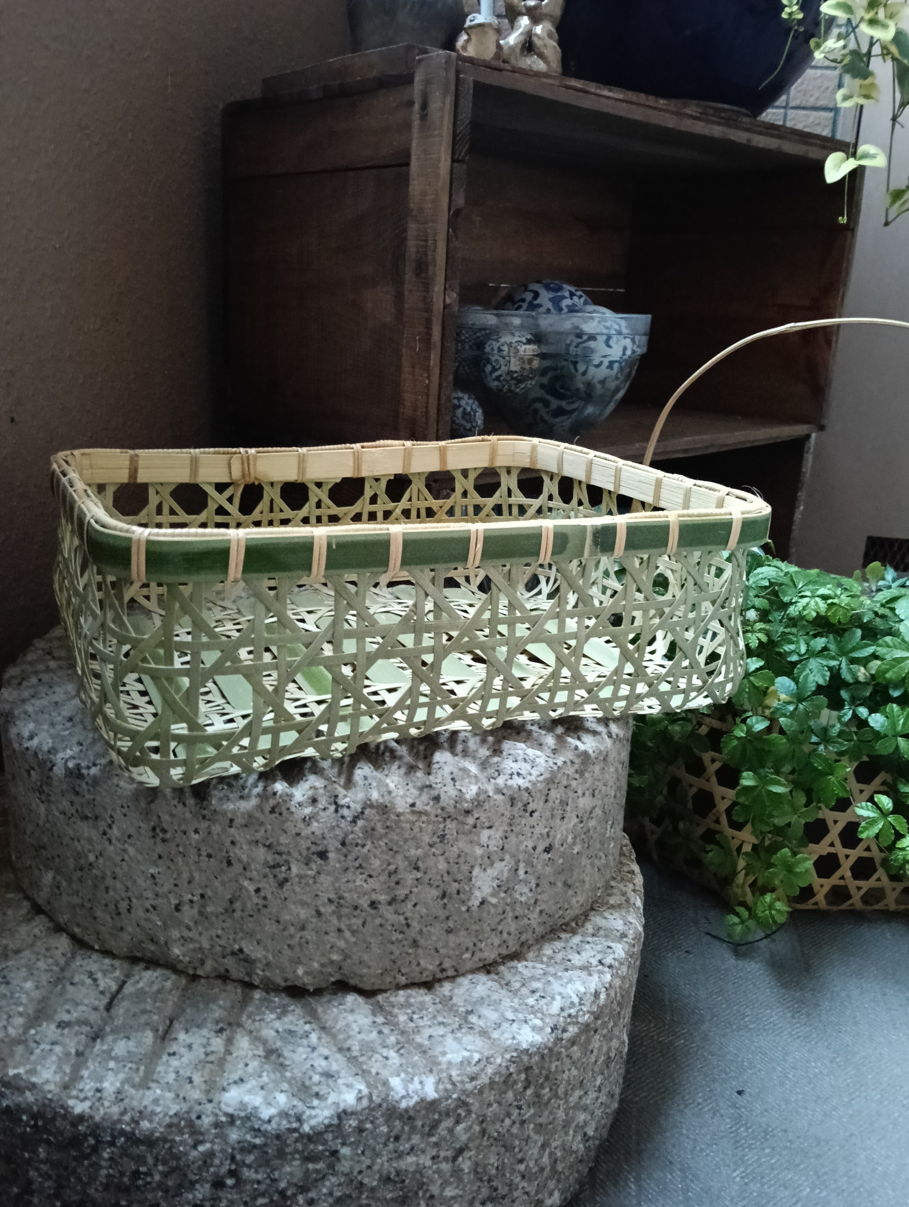 竹かご　八つ目編みかご