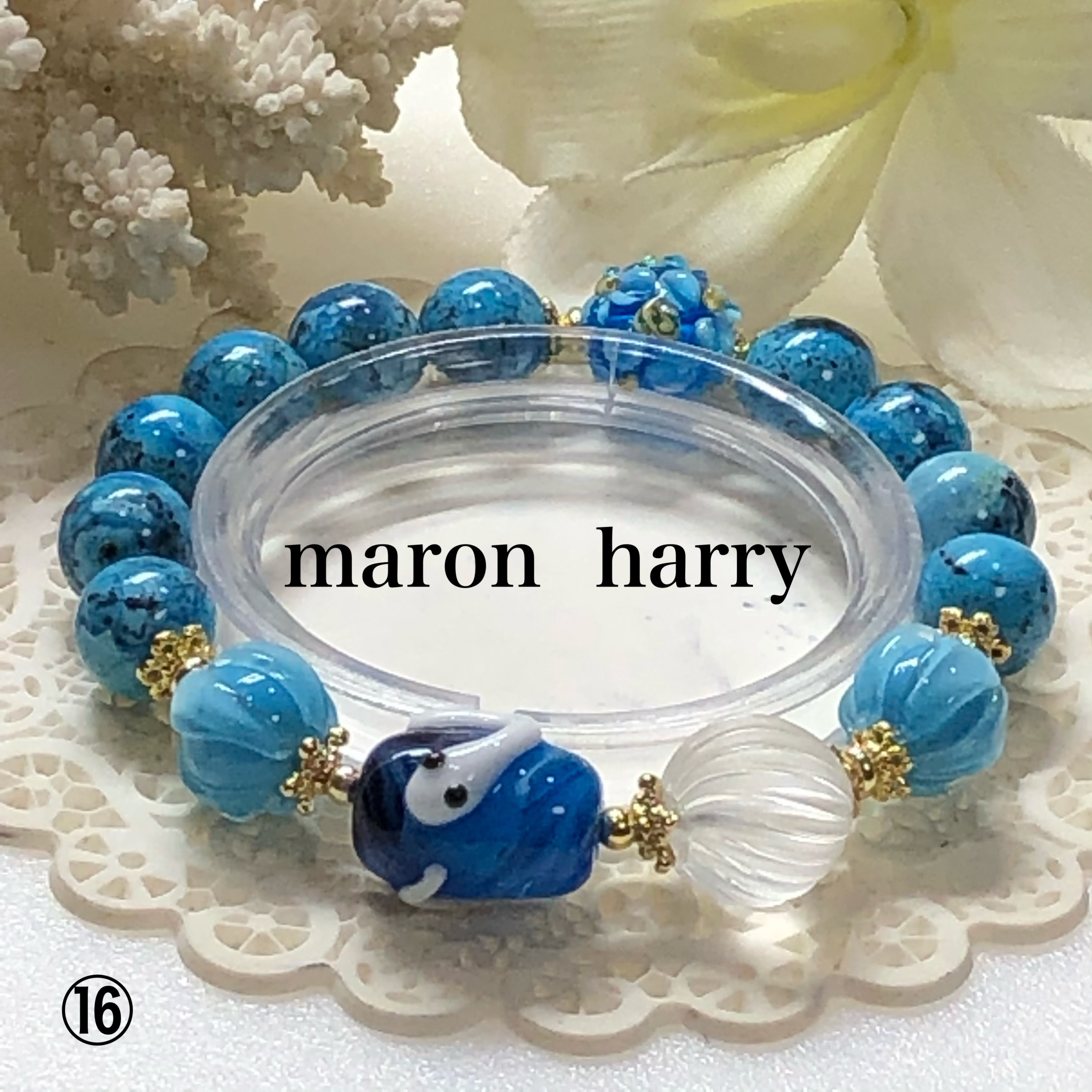 ⭐️大人気⭐️白蛇とんぼ玉・天然石ブレスレット•*¨*•.¸¸♬