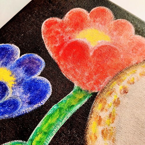 絵画 原画『かもね』キャンバス(F4号) アクリル画 一点もの ふくろう