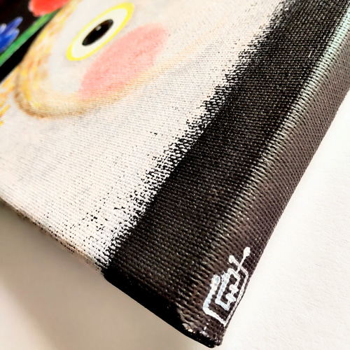 絵画 原画『かもね』キャンバス(F4号) アクリル画 一点もの ふくろう