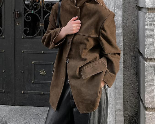 【XL】sears レザーショップ スエードジャケット　チェスターコート　くるみ スエードレザーオーバーコート Suede Leather Overcoat ジャケット