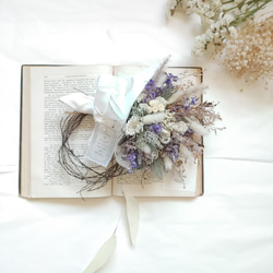 ドライフラワーのブーケ &ブートニア 2点セット ブーケ34cm 結婚式