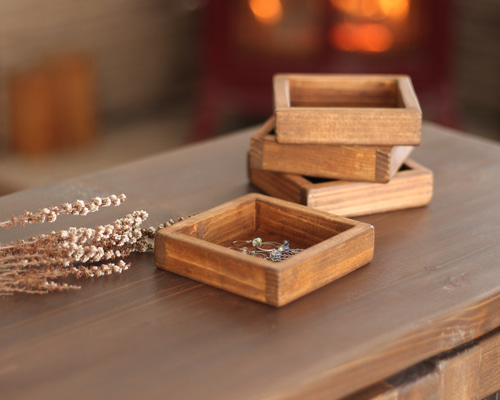 小さな木のトレー アンティークブラウン ディスプレイ用 フリー