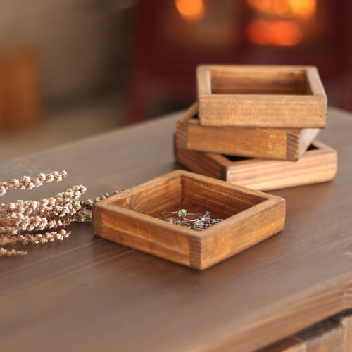 小さな木のトレー アンティークブラウン ディスプレイ用 フリー