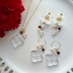 14KGF カランコエカットグリーンアメジスト 淡水パール ネックレス 10枚目の画像