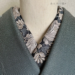 綿ジャガード織の半衿 柔らか小町鼠色 和装小物（帯・半襟） 半衿