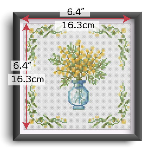 刺繍キット販売) ミモザ フラワーズ クロスステッチ 編み図・パターン