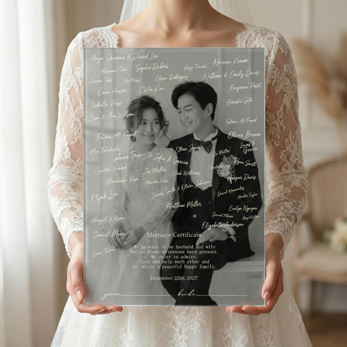 アクリル結婚証明書｜ゲスト参加型｜送料無料｜写真ウェルカムボード