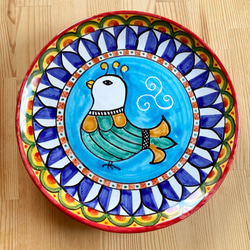 絵皿 26cm GEO038 マヨリカ焼き イタリア陶器 シチリア 大皿 CERAMICHE