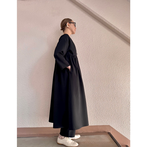 長さ選べる❣️2wayガウンドレス❤️一枚で完成する主役シルエット❤️羽織りとしても❤️BLACK❤️秋冬春❤️式にも 13枚目の画像