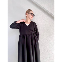 長さ選べる❣️2wayガウンドレス❤️一枚で完成する主役シルエット❤️羽織りとしても❤️BLACK❤️秋冬春❤️式にも 2枚目の画像