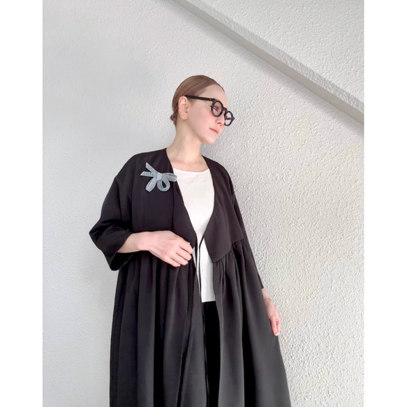 長さ選べる❣️2wayガウンドレス❤️一枚で完成する主役シルエット❤️羽織りとしても❤️BLACK❤️秋冬春❤️式にも 10枚目の画像