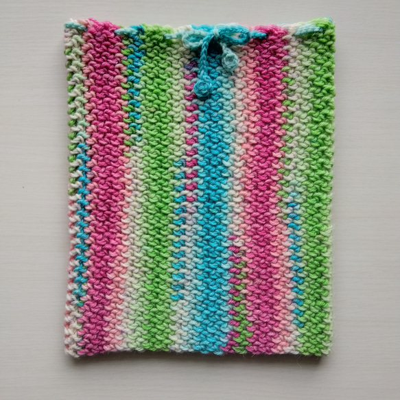 帽子＆スヌード2way☆ピンク・水色・黄緑・白色＊洗濯機OK！ 9枚目の画像