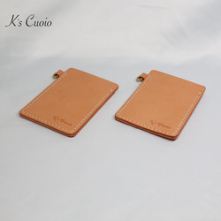 ヌメ革 ツートン定期入れ（オレンジ色）【送料無料】 8枚目の画像