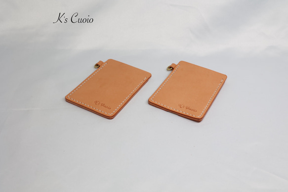 ヌメ革 ツートン定期入れ（オレンジ色）【送料無料】 8枚目の画像