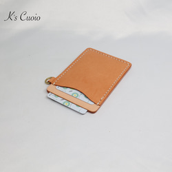 ヌメ革 ツートン定期入れ（オレンジ色）【送料無料】 11枚目の画像