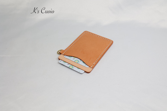 ヌメ革 ツートン定期入れ（オレンジ色）【送料無料】 11枚目の画像