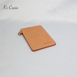 ヌメ革 ツートン定期入れ（オレンジ色）【送料無料】 5枚目の画像