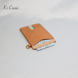 ヌメ革 ツートン定期入れ（オレンジ色）【送料無料】 12枚目の画像