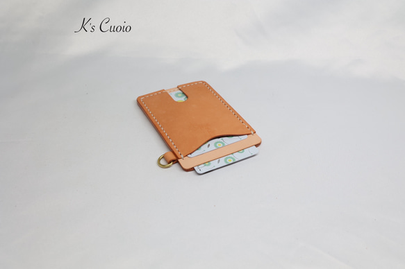 ヌメ革 ツートン定期入れ（オレンジ色）【送料無料】 12枚目の画像
