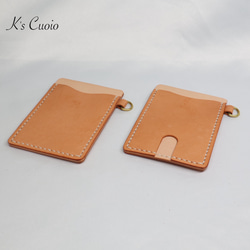 ヌメ革 ツートン定期入れ（オレンジ色）【送料無料】 7枚目の画像