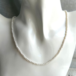 14KGF カランコエカットグリーンアメジスト 淡水パール マグネットネックレス 7枚目の画像