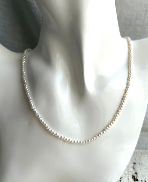 14KGF カランコエカットグリーンアメジスト 淡水パール マグネットネックレス 7枚目の画像