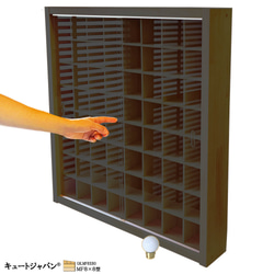 180台収納 アクリル障子付 トミカケース マホガニ色塗装 日本製