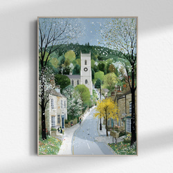 ブルーロータス 青い蓮 画家 小楠アキコ作品 額装サイズ20×20cm 絵画