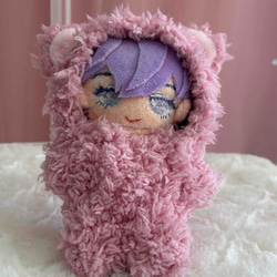 サプライズ出品❣️カスタマイズ可能❣️ファーヤーンのクマさんあみぐるみA ふわふわファーヤーンのあみぐるみ☆くまちゃん☆ピンク あみぐるみ