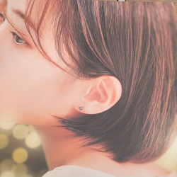 3ミリ【つけっぱなし】極小ブルートパーズピアス 四角 8枚目の画像