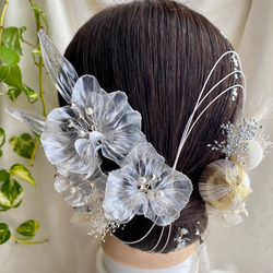 髪飾り 胡蝶蘭 ディップフラワー アメリカンフラワー ドライフラワー