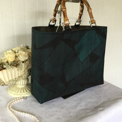 花ぷらら・オリジナル・大島紬・1点もの・グレー&黒・ハンドメイド