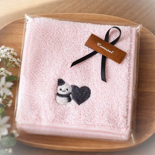 選べる推し色】名入れ刺繍 雪だるま 今治タオルハーフハンカチ