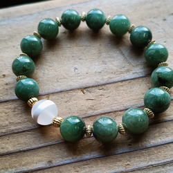 ◇緑瑪瑙龍神天珠＆ドラゴンアゲート（龍紋瑪瑙）のブレスレット⁡ 9000