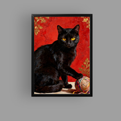 絵画 | イラストポスター 122 ☆ 【黒猫は夜の散歩が好きだ】 絵画