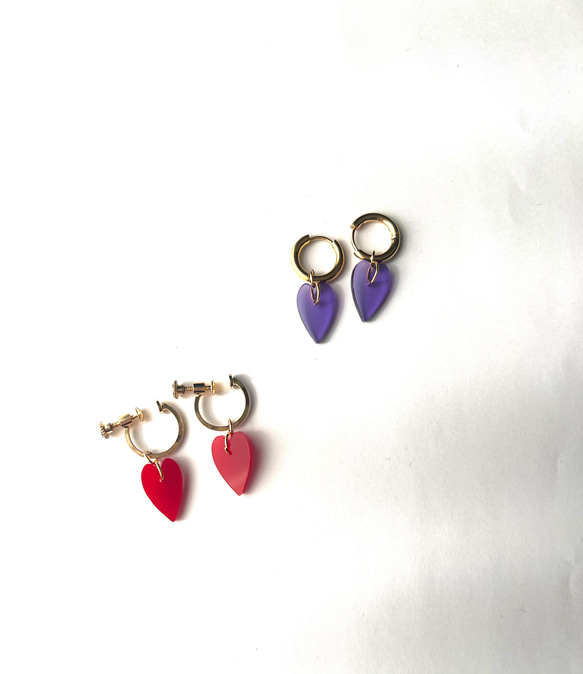 ハート×フープ　ピアス　イヤリング 3枚目の画像