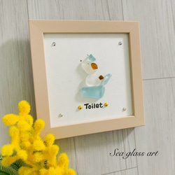 シーグラスアート 北海道 シマエナガ インテリア雑貨 壁掛け飾りトイレ