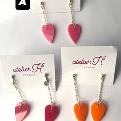 ハート×細身チェーン　ピアス　イヤリング 6枚目の画像