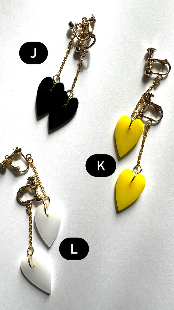 ハート×細身チェーン　ピアス　イヤリング 9枚目の画像